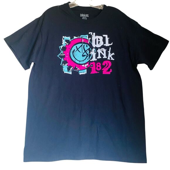 Blink 182 T-shirt L Black Graphic T-Shirt Pop Punk Band Tee Cotton Licensed - Picture 1 of 5